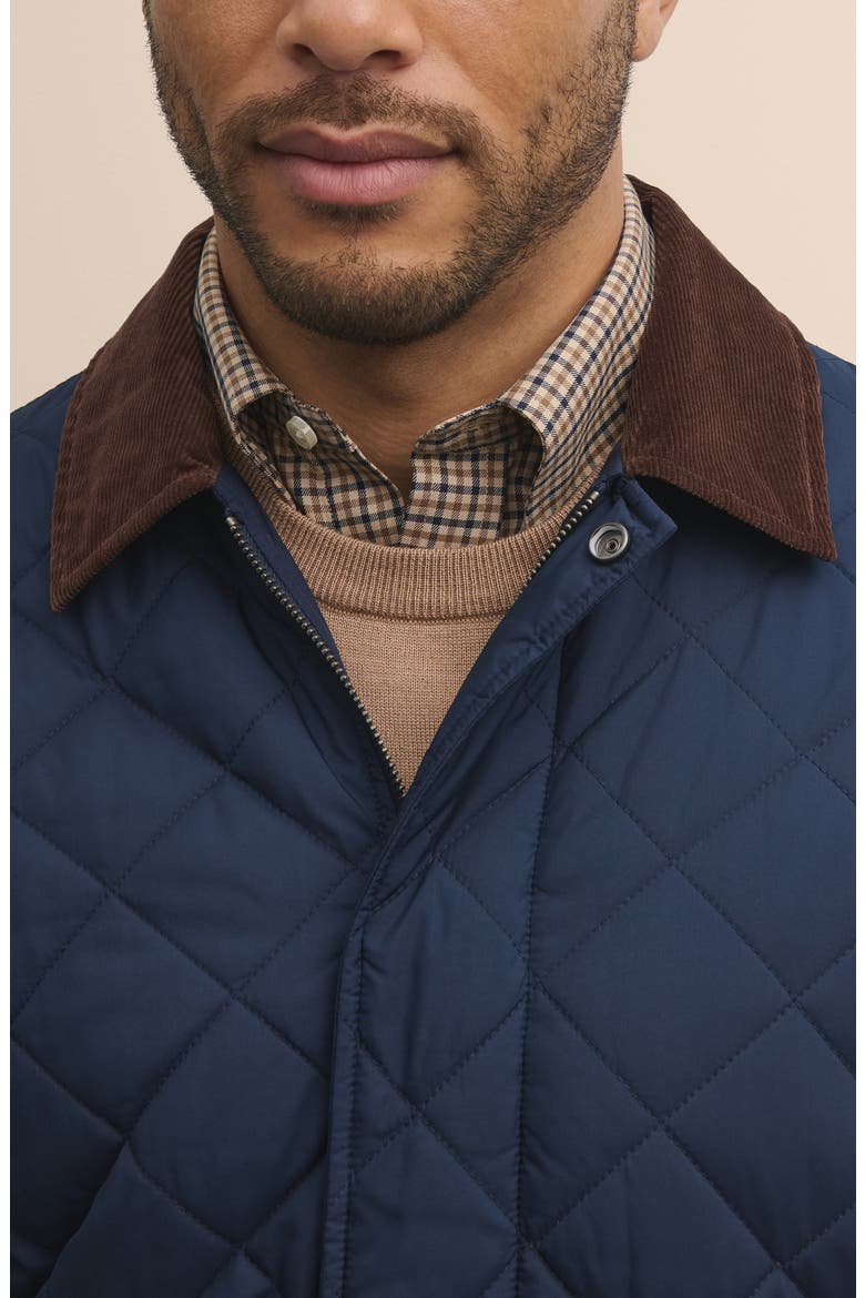 Quilted Shirt Jacket with Corduroy Collar, Alternate, color, NAVY BLAZER