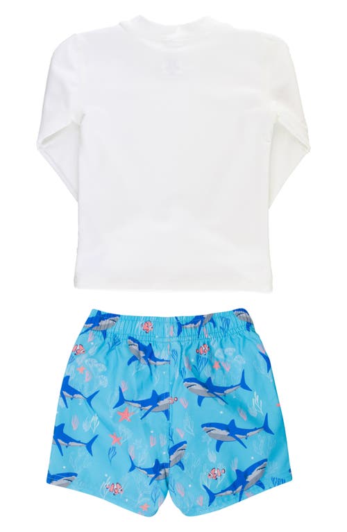 Ruggedbutts Long Sleeve Two-piece Rashguard Swimsuit In White