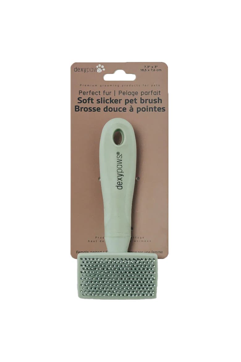 Soft Slicker Pet Brush, Sage Green, Dog & Cat Grooming Tool, Main, color, Green
