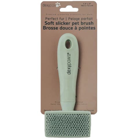 Soft Slicker Pet Brush, Sage Green, Dog & Cat Grooming Tool