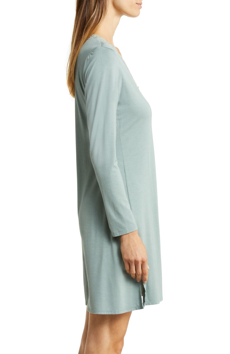 Natori Feathers Long Sleeve Nightgown, Alternate, color, 