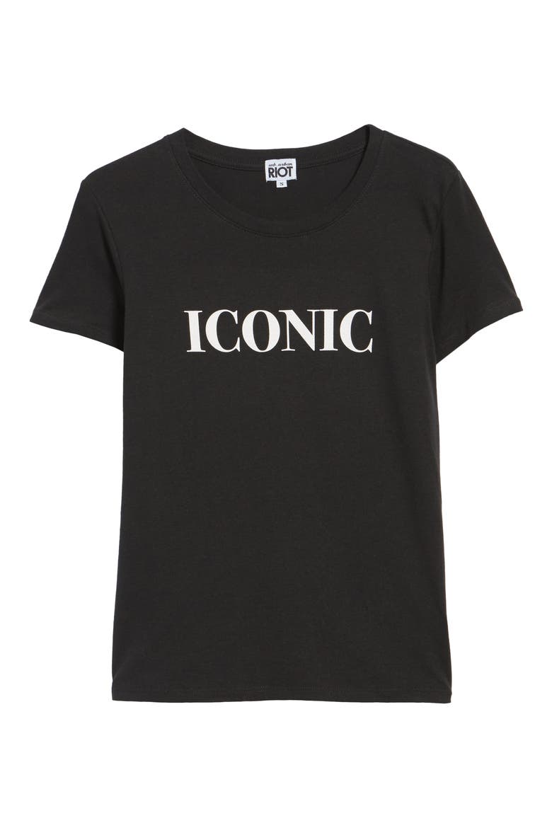 Iconic Slouched Graphic Tee, Alternate, color, BLACK