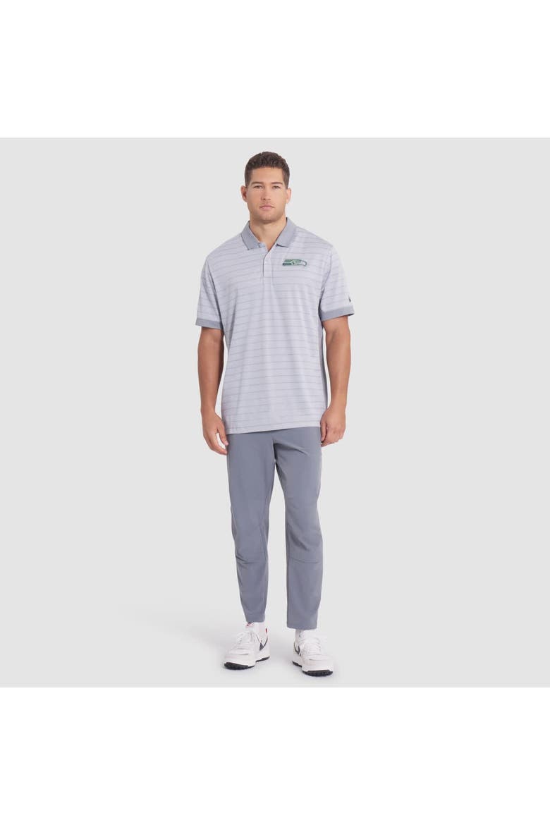Men's Nike  Wolf Gray Seattle Seahawks 2025 Rivalries Collection Sideline Victory Striped Dri-FIT Polo, Alternate, color, Gray