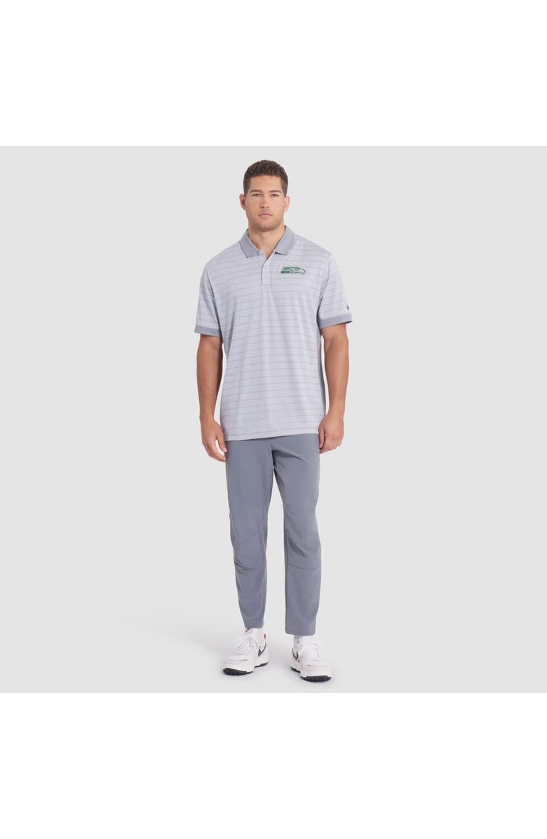 Nike Men's Nike Wolf Gray Seattle Seahawks 2025 Rivalries Collection Sideline Victory Striped Dri-FIT Polo, Alternate, color, Gray