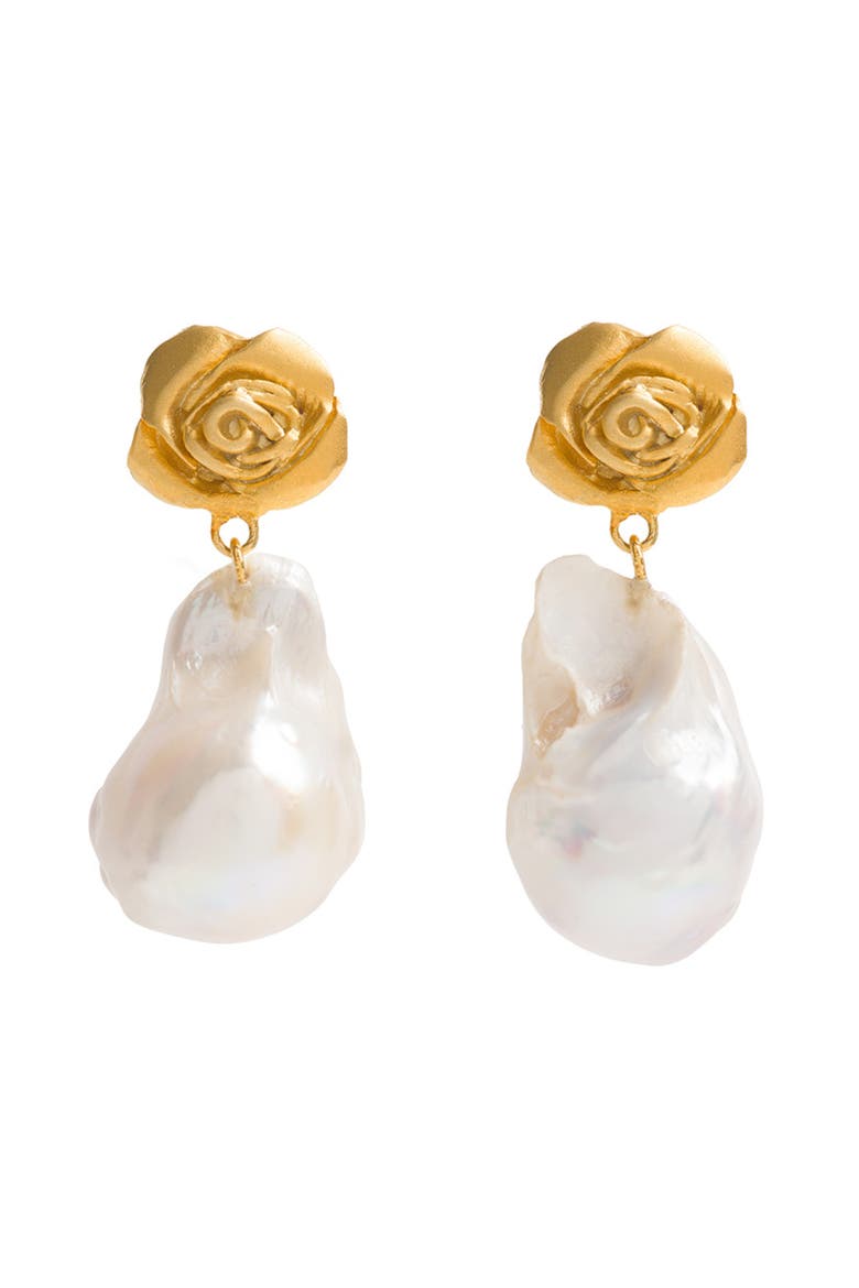 Rose Baroque Pearl Drops, Main, color, Gold