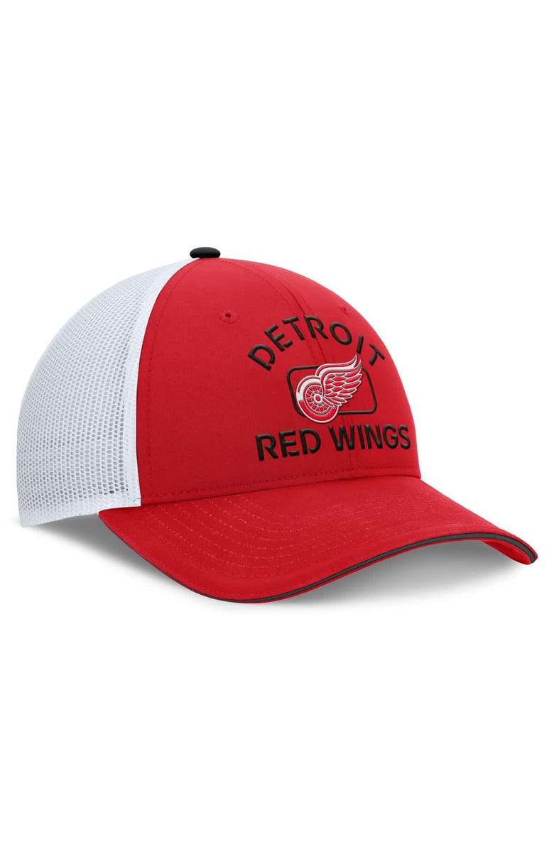 FANATICS Men's Fanatics Red/White Detroit Red Wings Authentic Pro Rink Trucker Hat, Alternate, color, Red