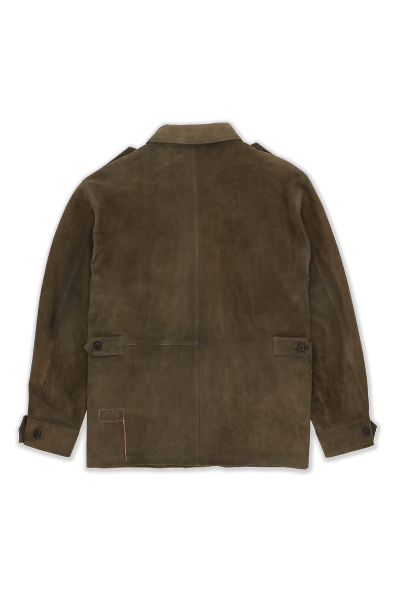 Julian Jungle Suede Jacket, Alternate, color, GREEN