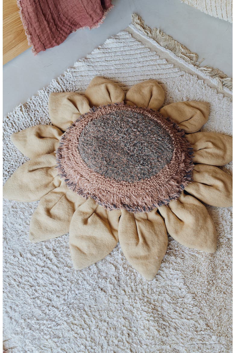 Sunflower Cushion, Alternate, color, CHESTNUT