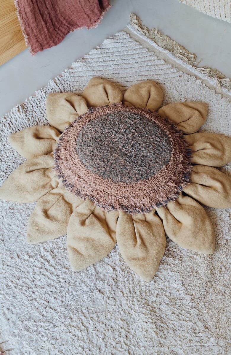 Lorena Canals Sunflower Cushion, Alternate, color, Chestnut