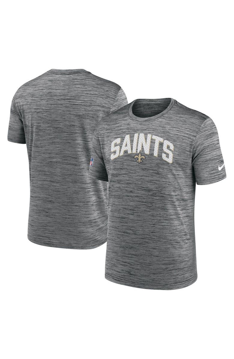 Nike Men's Nike Gray New Orleans Saints Sideline Velocity Athletic Stack Performance T-Shirt, Main, color, Gray
