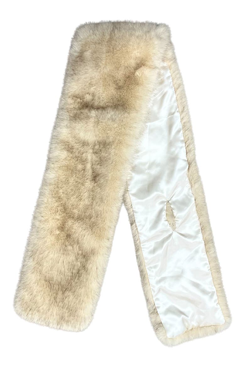 Faux Fur Pull-Through Scarf, Alternate, color, IVORY