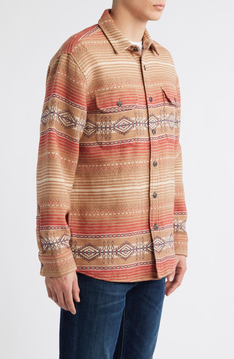 Pendleton Driftwood Stripe Chamois Button-Up Shirt, Alternate, color, Beacon Rock Tan