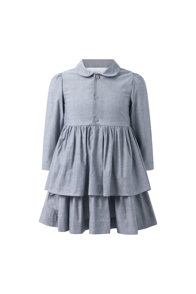 Chambray Shirt Dress, Main, color, Navy