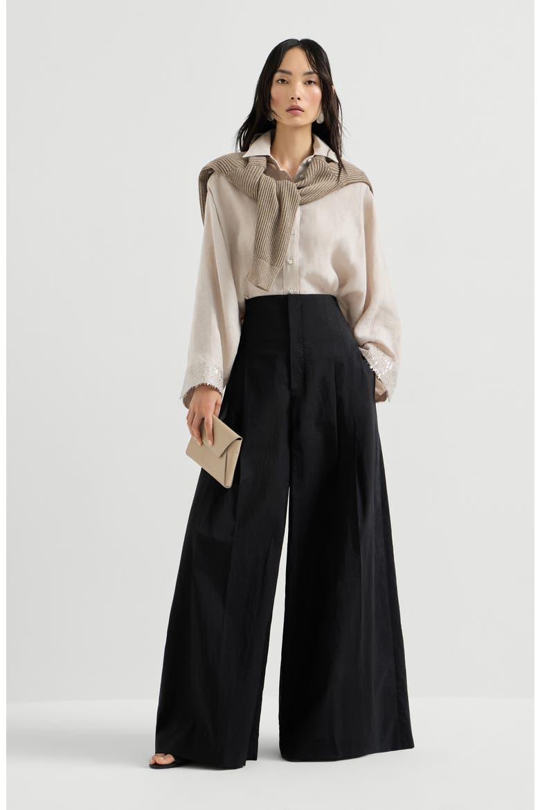 Dazzling cascade cuffs shirt, Alternate, color, Beige