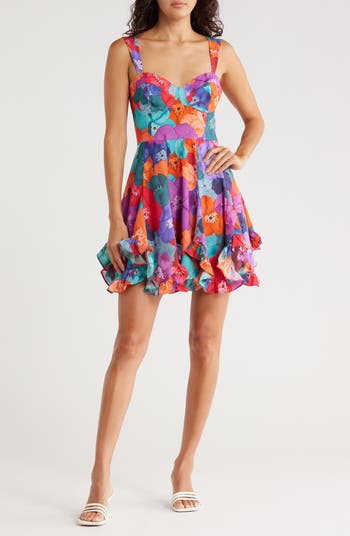 Scallop Hem Fit and Flare Dress