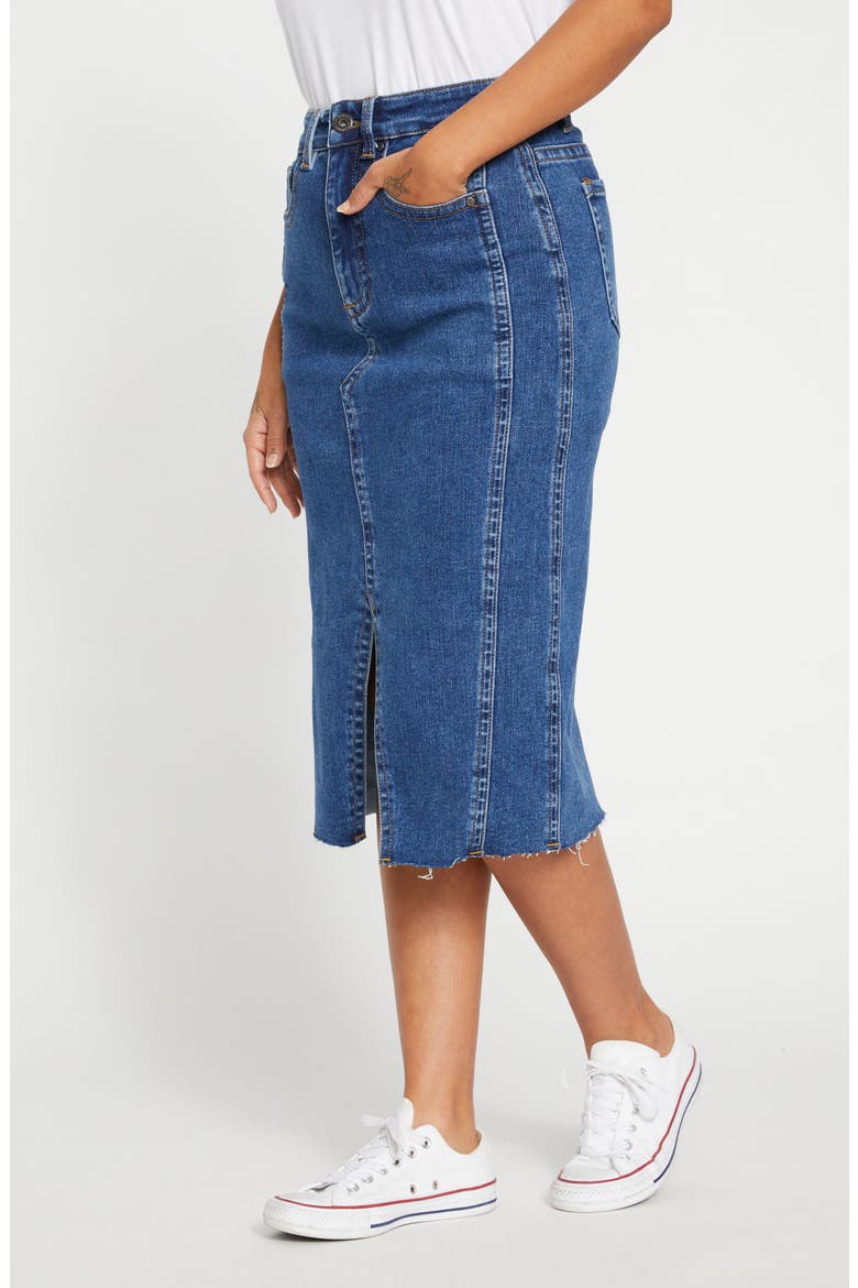 Dakota Denim Midi Skirt, Alternate, color, ODEON BLUE