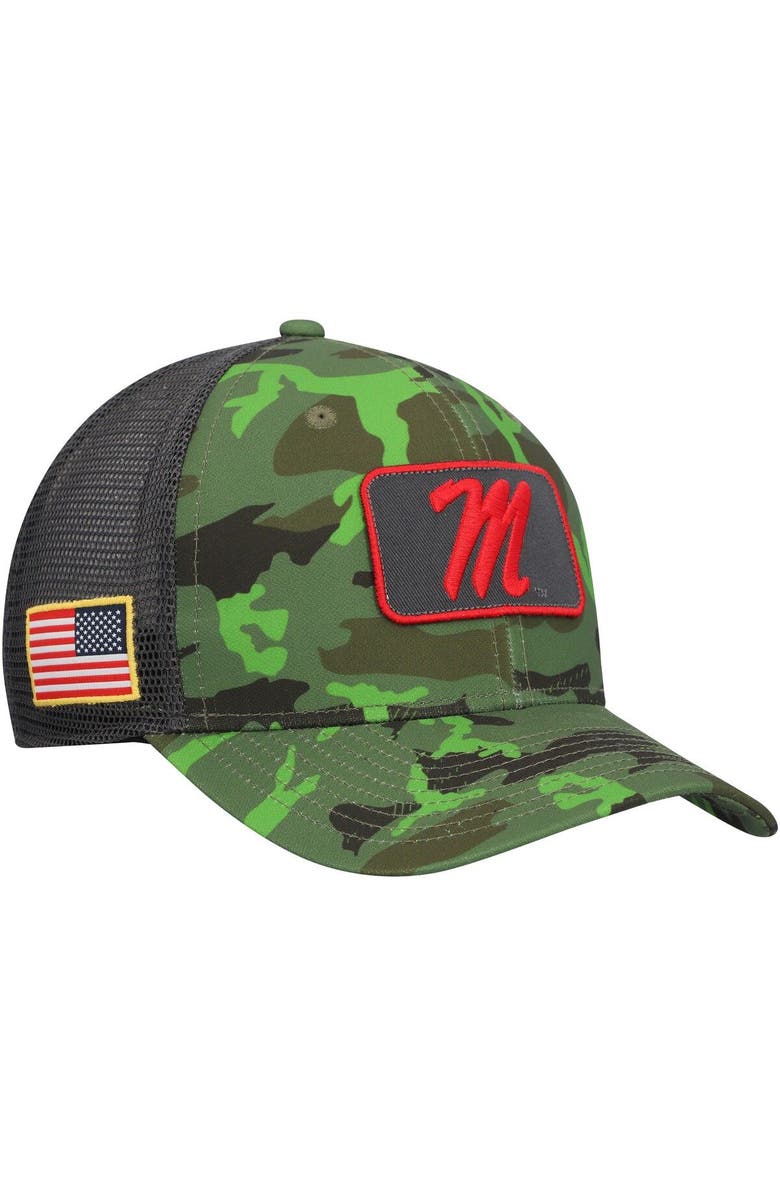 Nike Men's Nike  Camo/Black Ole Miss Rebels Classic99 Veterans Day Trucker Snapback Hat, Main, color, 