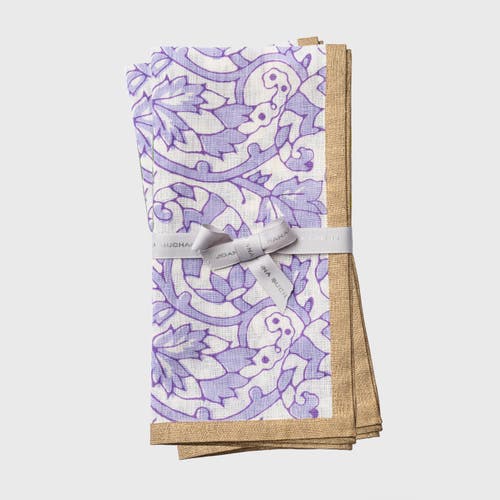Joanna Buchanan Joyful Block Print Napkin, Set Of Two In Purple