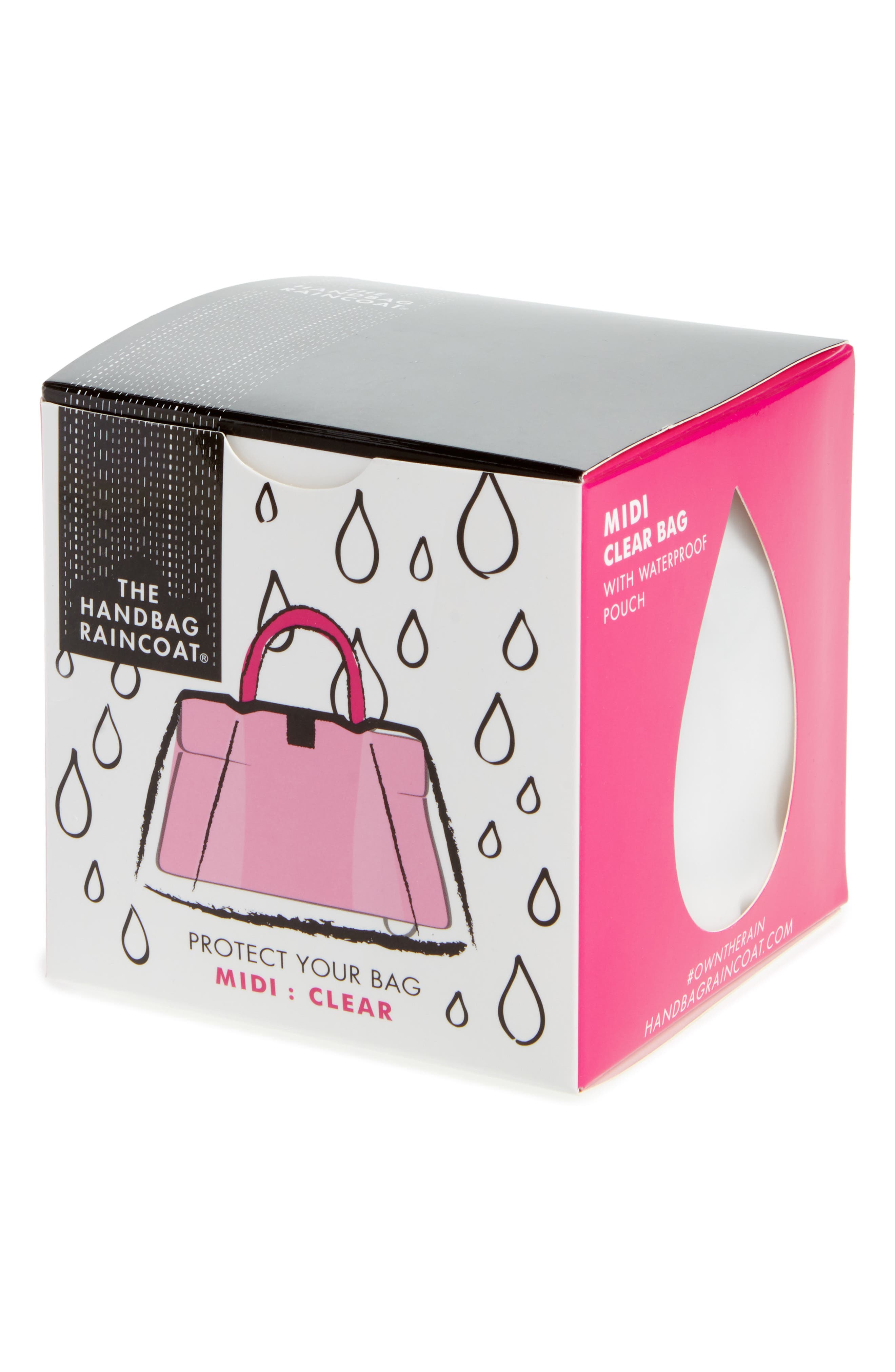 THE HANDBAG RAINCOAT Midi Clear Handbag Protector, Main, color, 