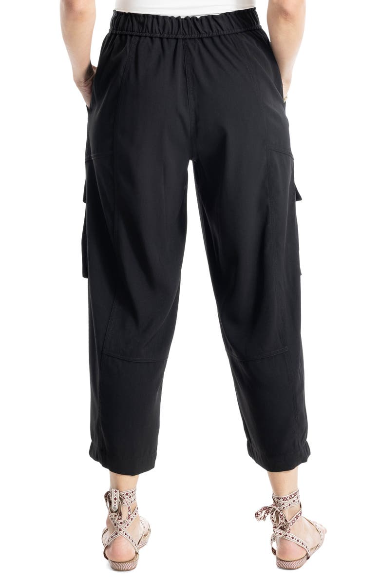 MAX STUDIO Pull-On Cargo Pants, Alternate, color, Black