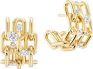 Uniform Object Power Stack Diamond Hoop Earrings