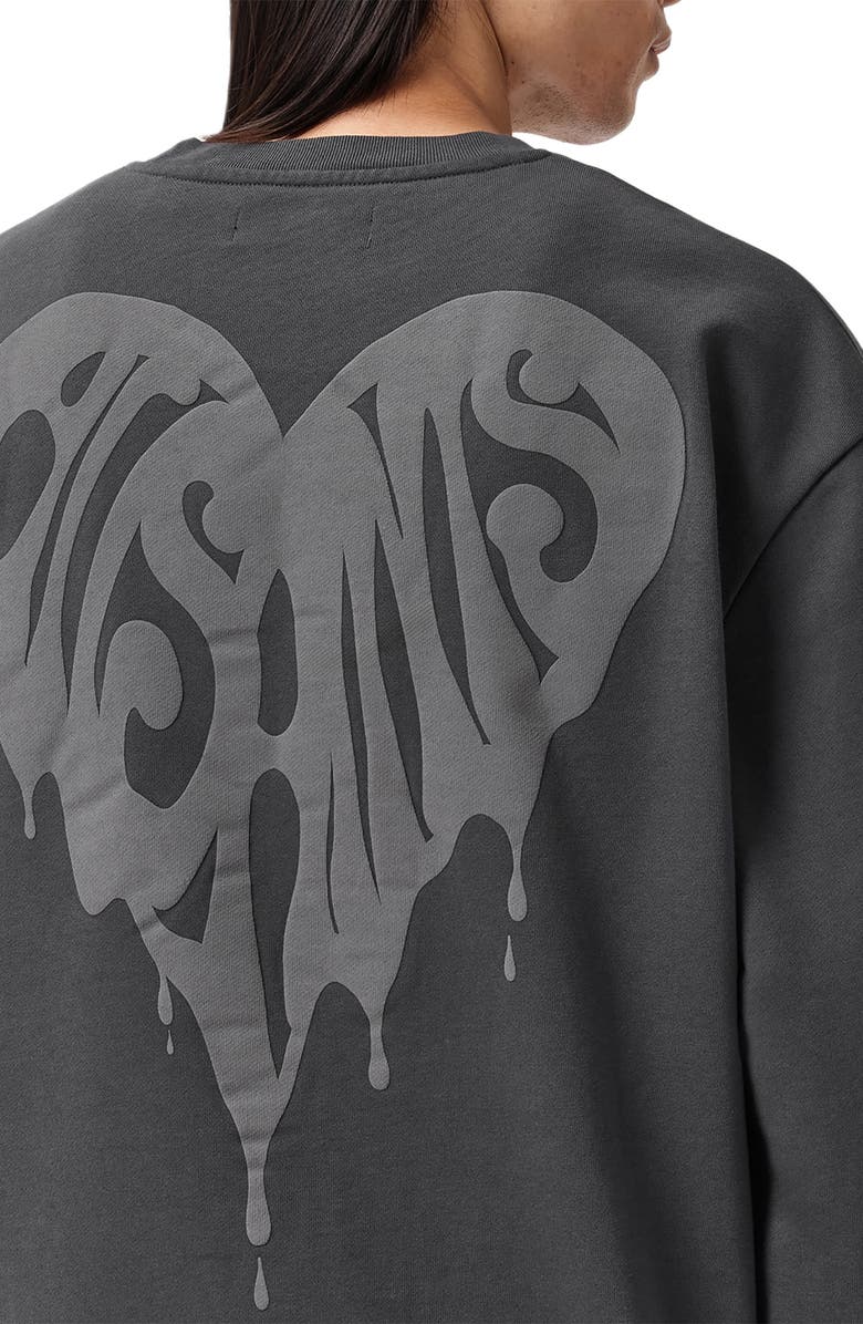 AllSaints Trip Crewneck Cotton Sweatshirt, Alternate, color, Washed Black