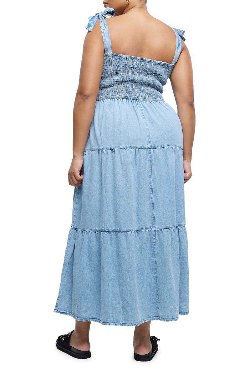 River Island Loci Denim Maxi Sundress, Alternate, color, Denim