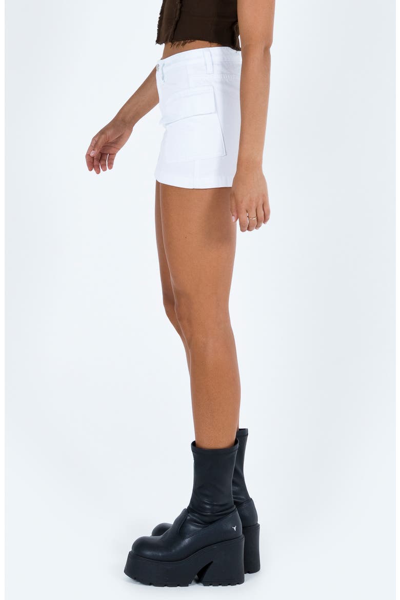 Zazai Cargo Denim Miniskirt, Alternate, color, WHITE