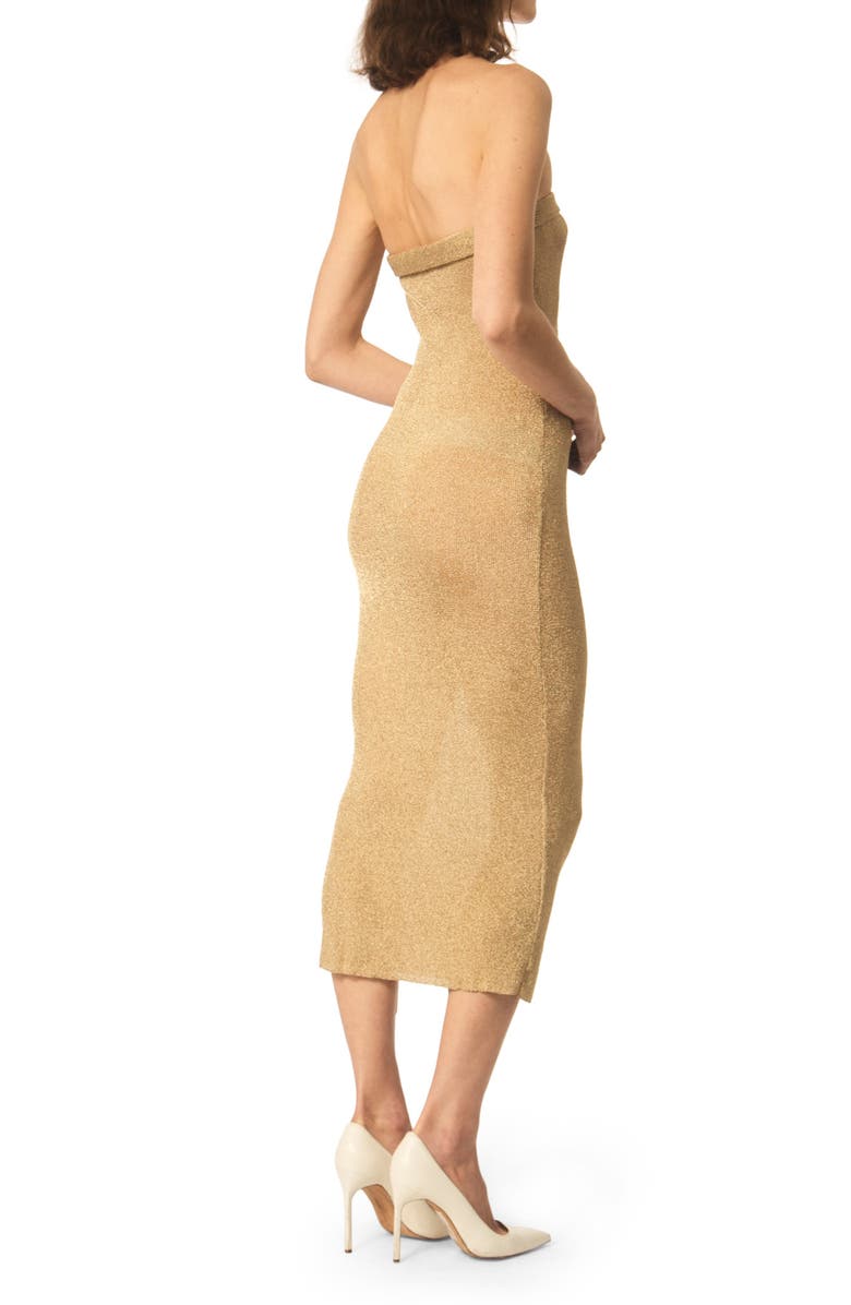 Interior Cage Metallic Strapless Dress, Alternate, color,