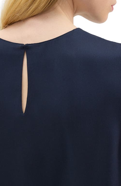 Theory Sleeveless Silk Blouse In Blue