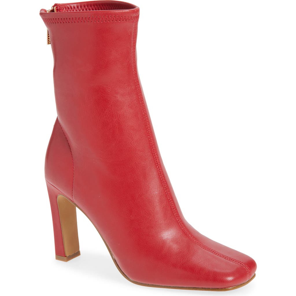 Steve Madden Khelan Square Toe Bootie In Red
