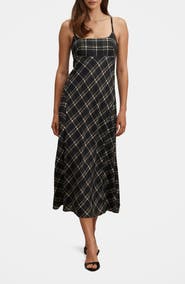Ever New Harley Check Godet Midi Dress
