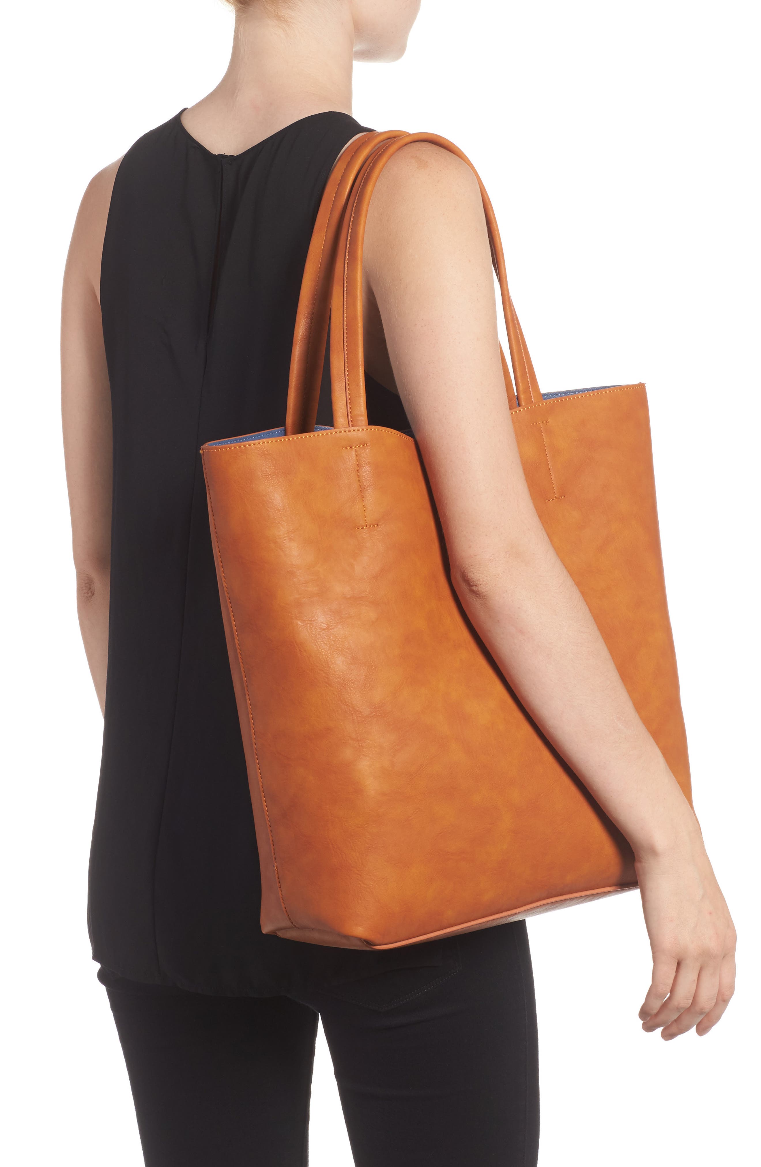 Sole Society Oversize Melyssa Faux Leather Tote, Alternate, color, 