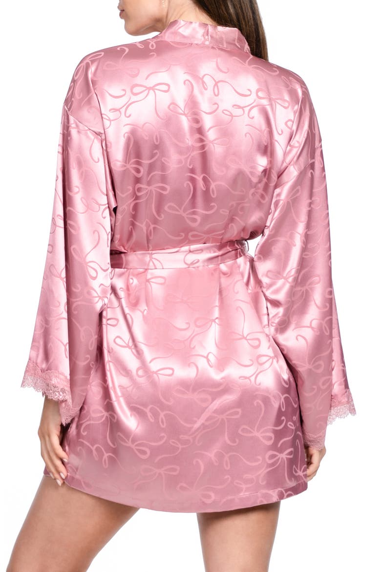 Casey Jacquard Bow Satin Wrap, Alternate, color, ROSE