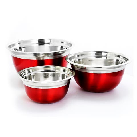 Rosamond 3 Piece Stainless Steel Round Mixing Bowls