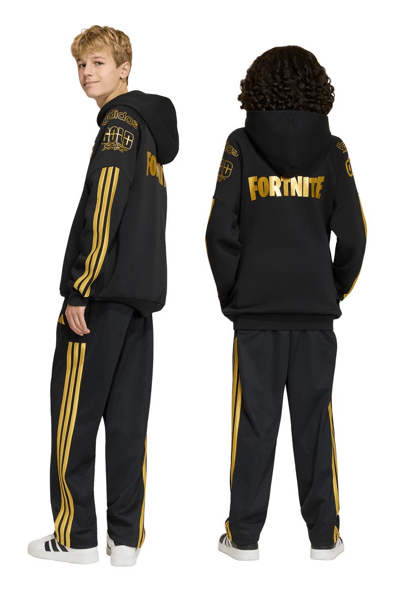 Kids' adidas Originals x Fortnite Track Pants, Alternate, color, BLACK/ GOLD MET.