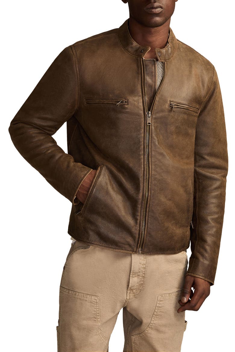 Bonneville Washed Leather Jacket, Main, color, TIMBER BROWN