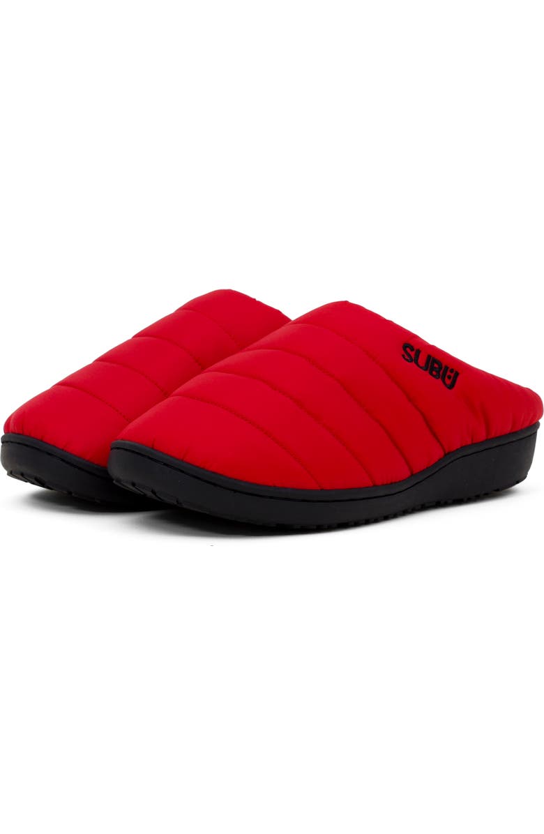 SUBU Gender Inclusive Indoor/Outdoor Puffer Slipper, Main, color, Red