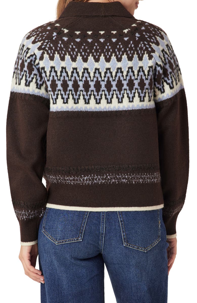 Scotch & Soda Quarter Zip Pullover, Alternate, color, Seal Brown Even Antique White