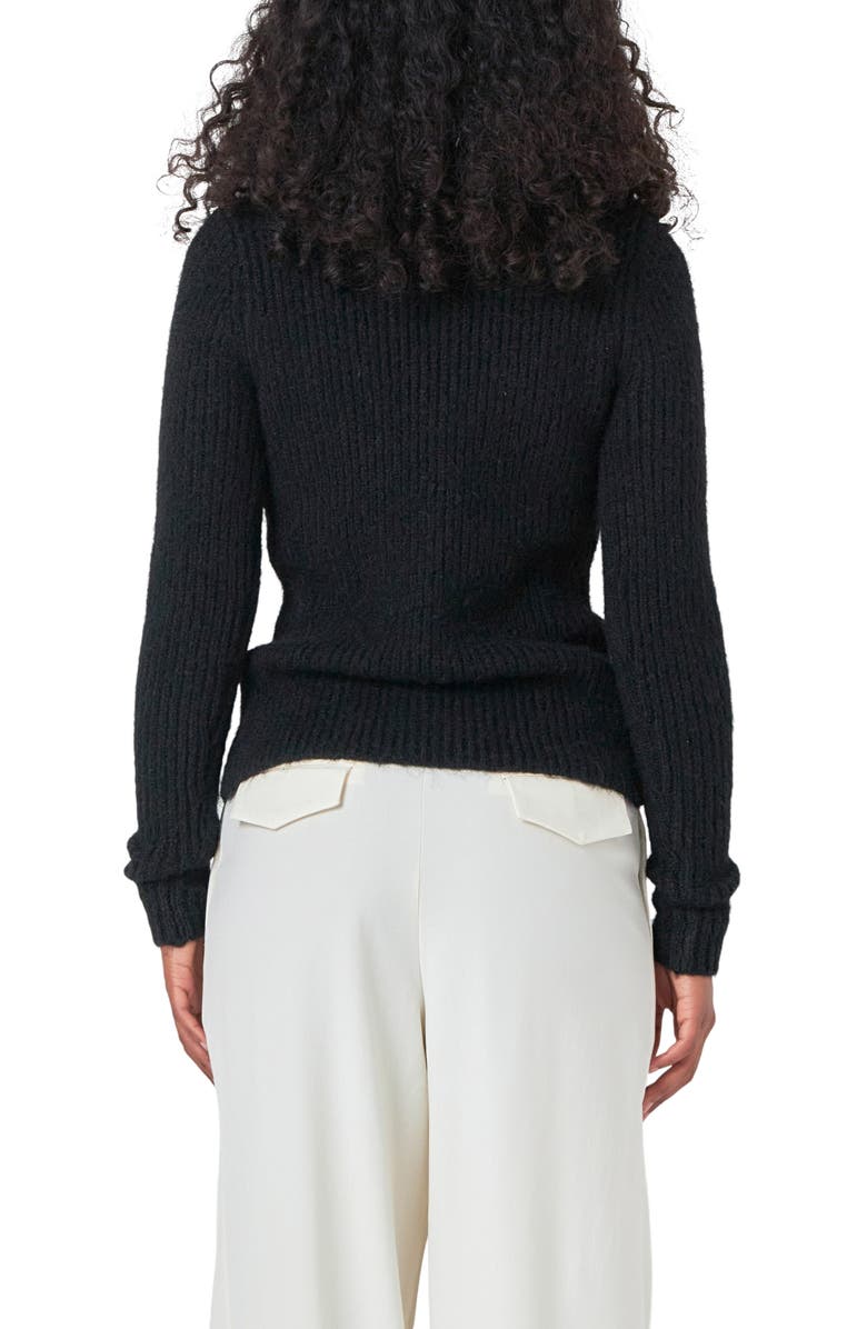 Endless Rose Rib Crewneck Sweater, Alternate, color, Black
