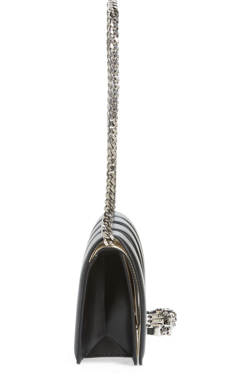 McQueen Slash Cutout Knuckle Colorblock Leather Clutch, Alternate, color,