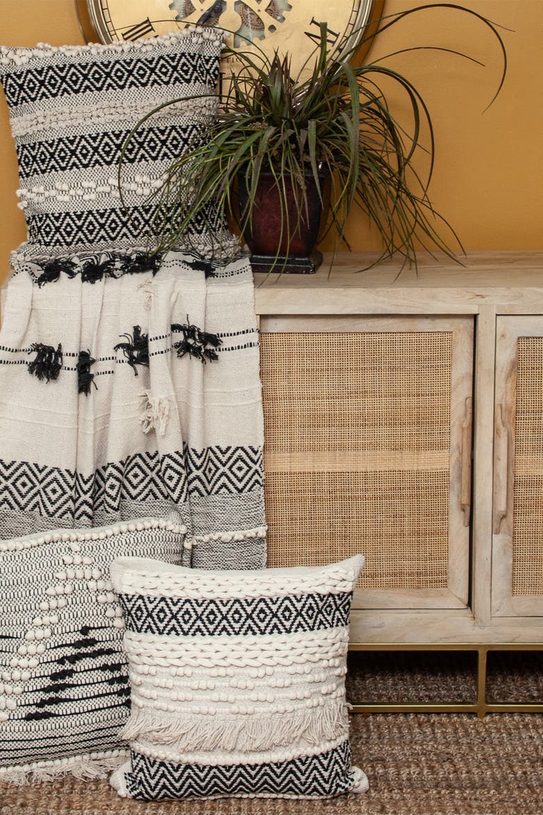Palak Eclectic Beige 52" x 67" Woven Handloom Throw, Alternate, color, BEIGE