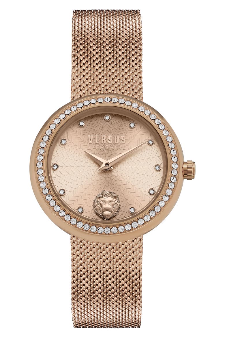 Lea Mesh Bracelet Watch, 35mm, Main, color, IP ROSE GOLD