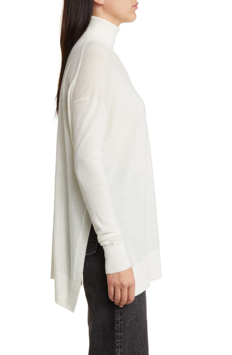 AllSaints Gala Merino Wool Turtleneck Sweater, Alternate, color, Chalk White
