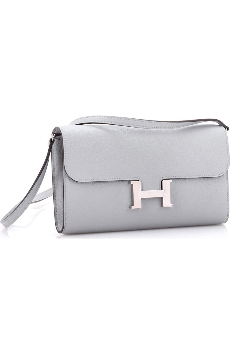 Pre-Owned Hermes Constance To Go Wallet Evercolor, Alternate, color, Bleu Glacier