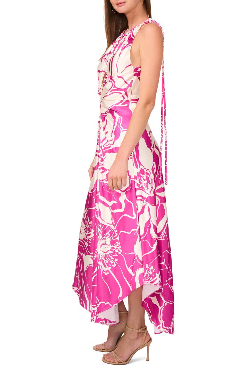 Parker The Imani Floral Cutout Ruched Satin Maxi Dress, Alternate, color, Rose Violet