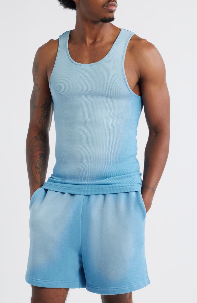 Elwood Malibu Cotton Rib Tank, Main, color, Sun Faded Baby Blue