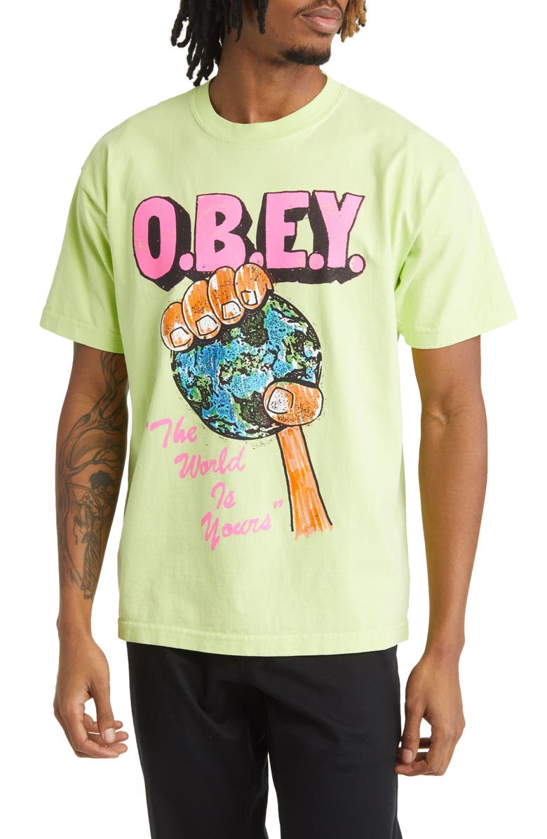 Obey The World is Yours Graphic Tee, Main, color, 