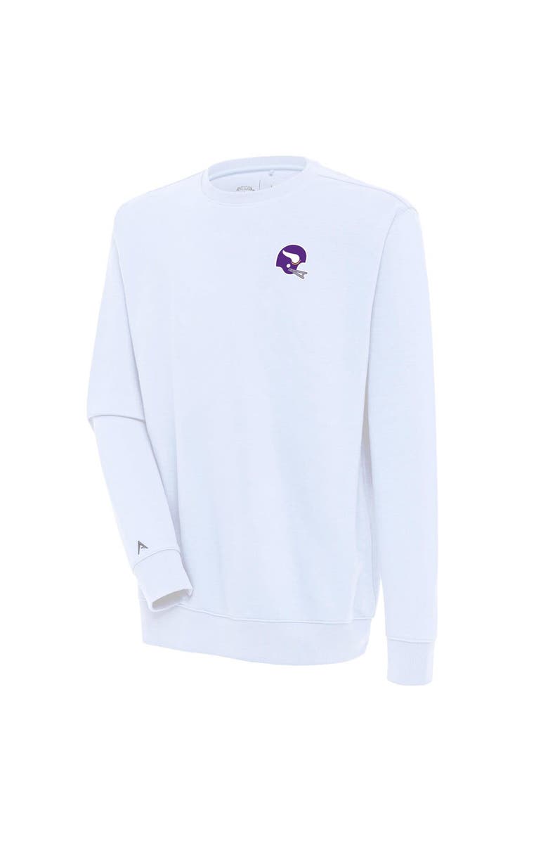 ANTIGUA Men's Antigua White Minnesota Vikings Victory Crewneck Pullover Sweatshirt, Main, color, White