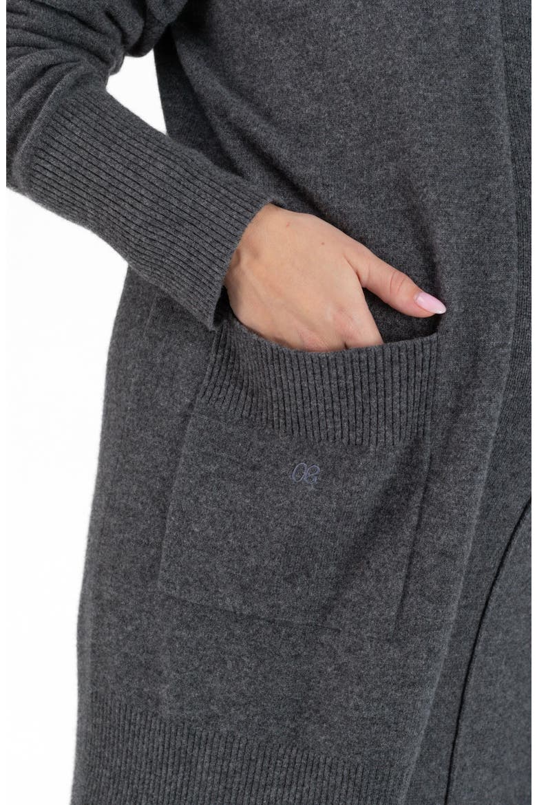 Laurie Wool & Cashmere Longline Maternity/Nursing Cardigan, Alternate, color, ANTHRACITE